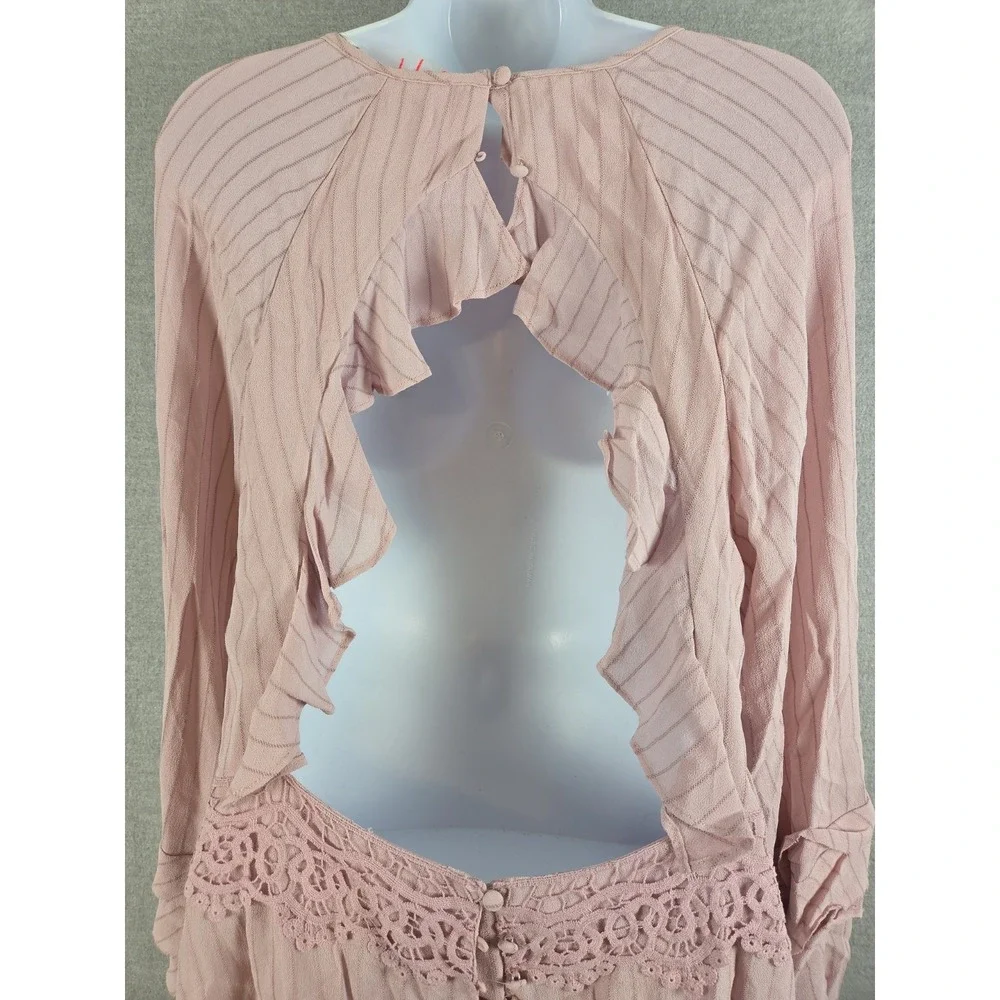 Free‎ People Lilac Crush on You Mini Dress Size 6 Fairy Festival Lace Trim NEW